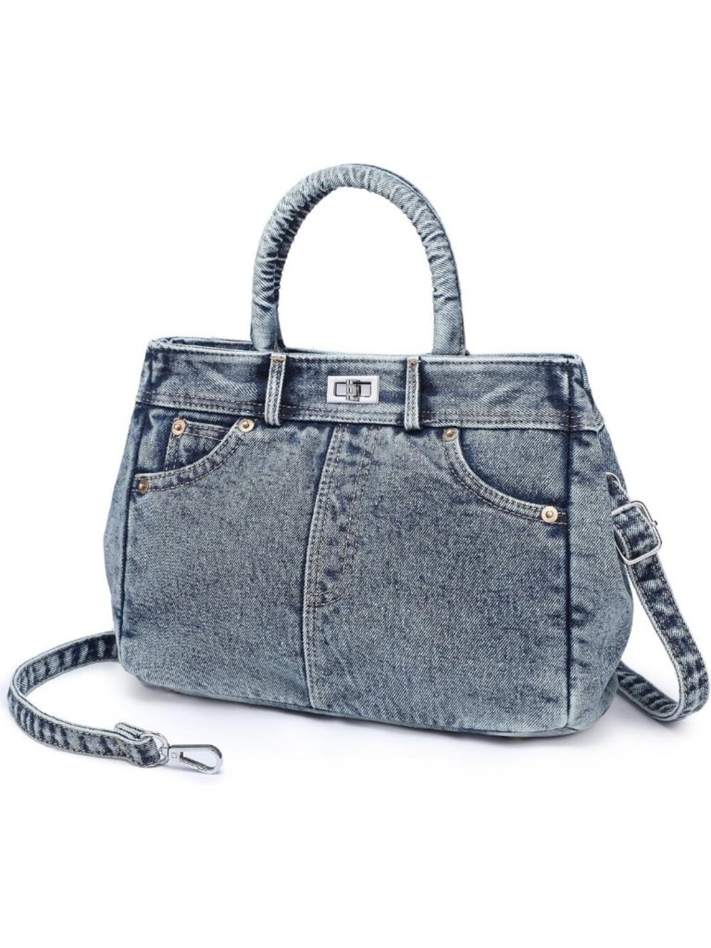 Stylish Women's Denim Crossbody Satchel Bag | Trendy Shoulder Purse Handbag